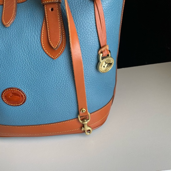 Dooney and Bourke AWL Mediterranean Blue Leather Tote Bucket Bag Purse R… - Picture 14 of 17